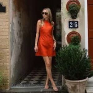 Julia Amory red Baby Jane mini dress